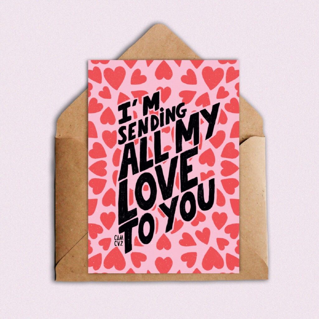 Carte postale sending my love to you